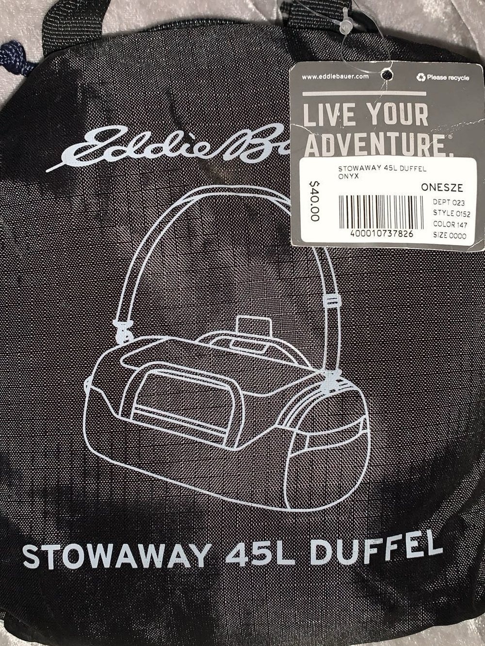 Eddie Bauer Navy and Black Stowaway Duffel & Pack Set - Picture 2 of 3